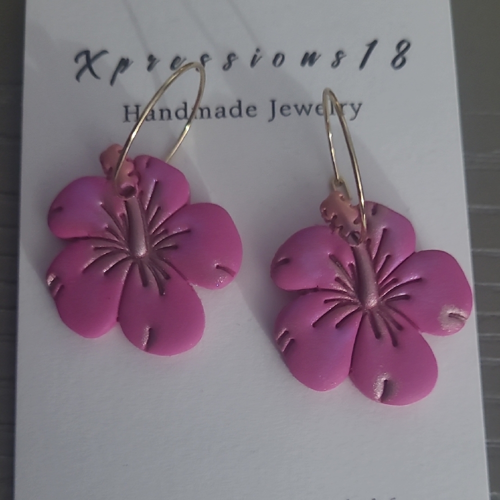 Pink Flower Earrings NWT